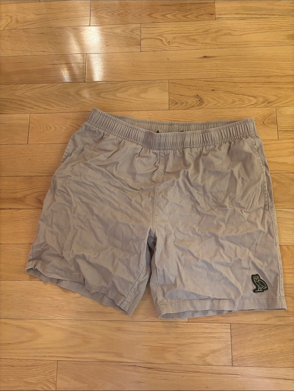 OVO Men's Light Tan Casual Drawstring Shorts